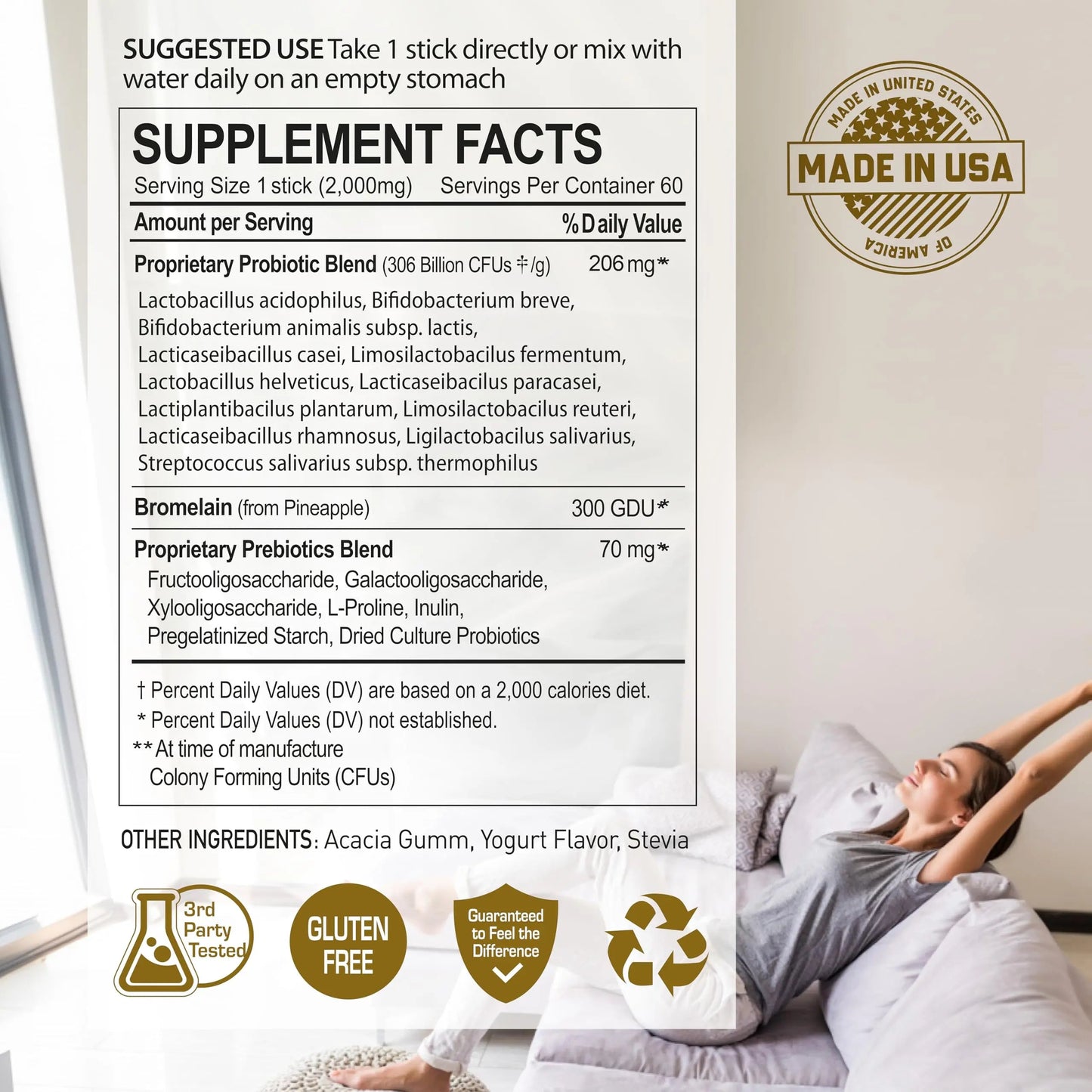 NANOWELL 12 Strains Probiotic 55 Billion CFU with Digestive Enzymes Powder - Immune Support, Gut Health, Probiotics, Prebiotics & Postbiotics - 60 Sticks, 60 Day Supply NANOWELLBuy Supplements Australia