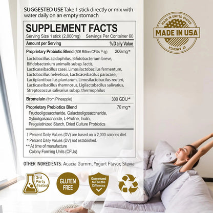 NANOWELL 12 Strains Probiotic 55 Billion CFU with Digestive Enzymes Powder - Immune Support, Gut Health, Probiotics, Prebiotics & Postbiotics - 60 Sticks, 60 Day Supply NANOWELLBuy Supplements Australia