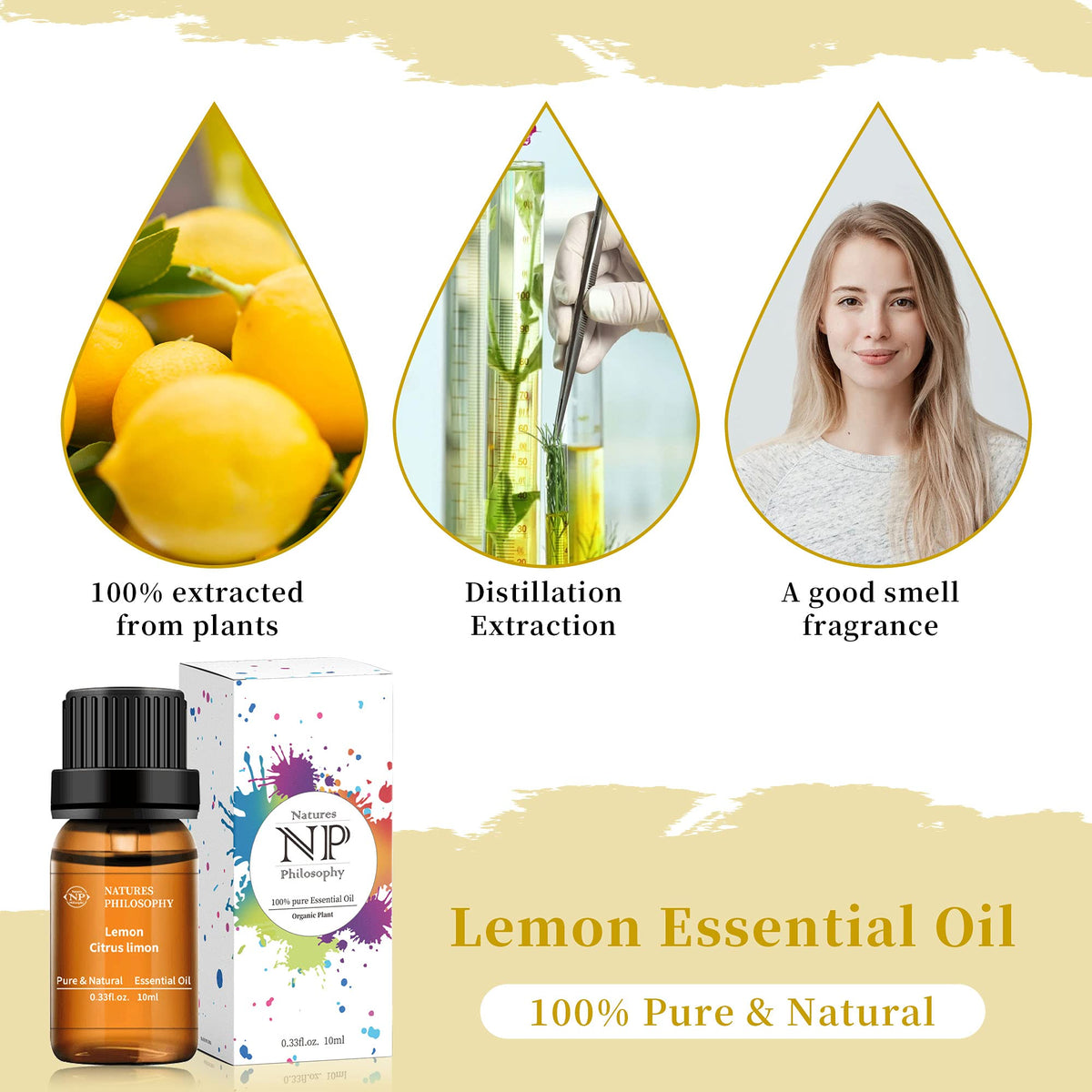 Lemon Essential Oil,100% Pure Organic Essential Oils for Aromatherapy, Diffuser, Massage, Soap Making NP NATURES PHILOSOPHYBuy Supplements Australia