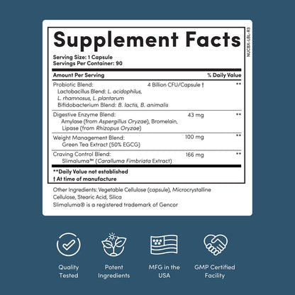 Nucific® Bio-X4 4-in-1 Weight Management Probiotic Supplement, 90 Count. NucificBuy Supplements Australia