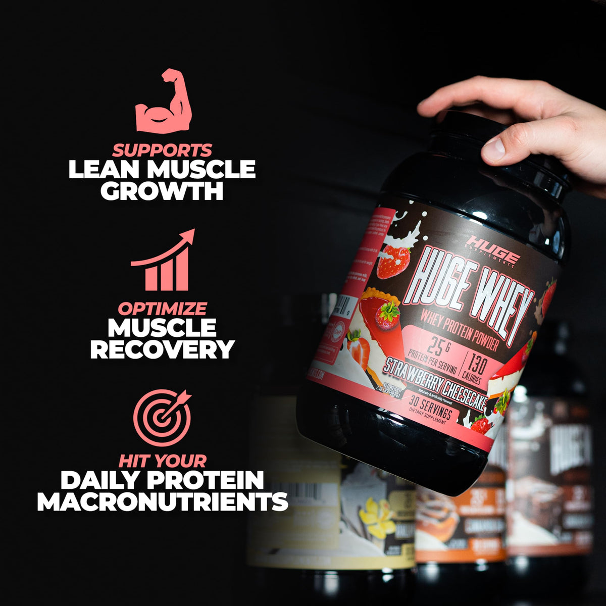 Huge Supplements, Whey Protein Concentrate Powder, Clinically Dosed Formula, 25g Huge SupplementsBuy Supplements Australia
