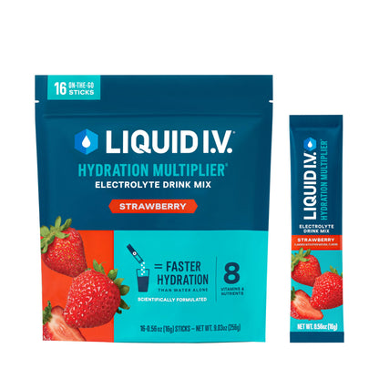 Liquid I.V.® Hydration Multiplier - Strawberry | Electrolyte Powder Drink Mix | 1 Pack (16 Servings) Liquid I.V.Buy Supplements Australia