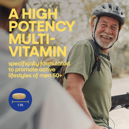 Nature's Way Alive! Men’s 50+ Daily Ultra Multivitamin, High Potency Formula, Supports Healthy Brain, Eyes & Heart*, with Methylated B12