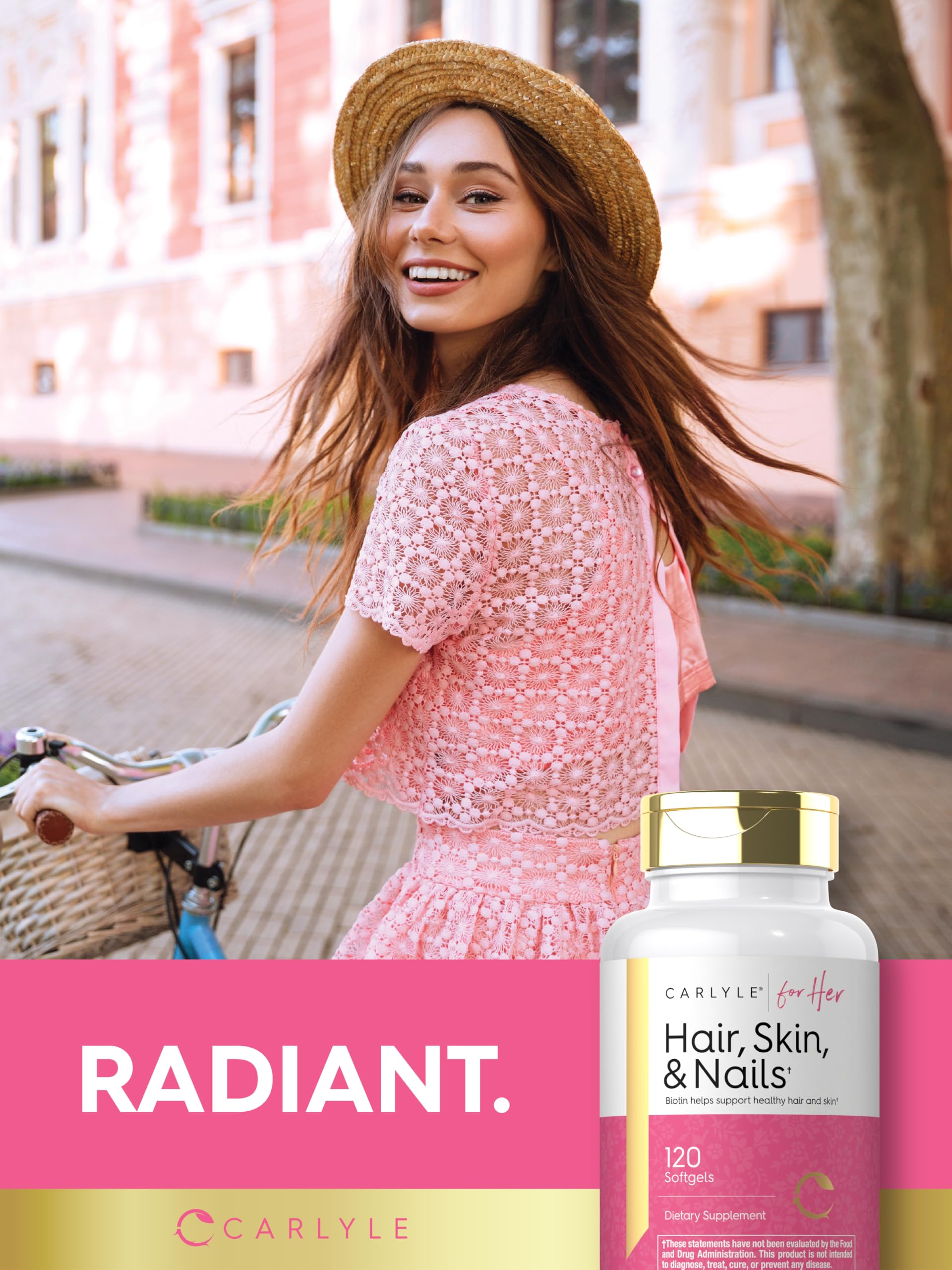 Carlyle Hair Skin and Nails Vitamin | 120 Softgels | Beauty Formula Supplement | with Biotin and Collagen Zinc, Vitamin A, B6, C & E | Non-GMO, Gluten Free Carlyle buy supplements Au