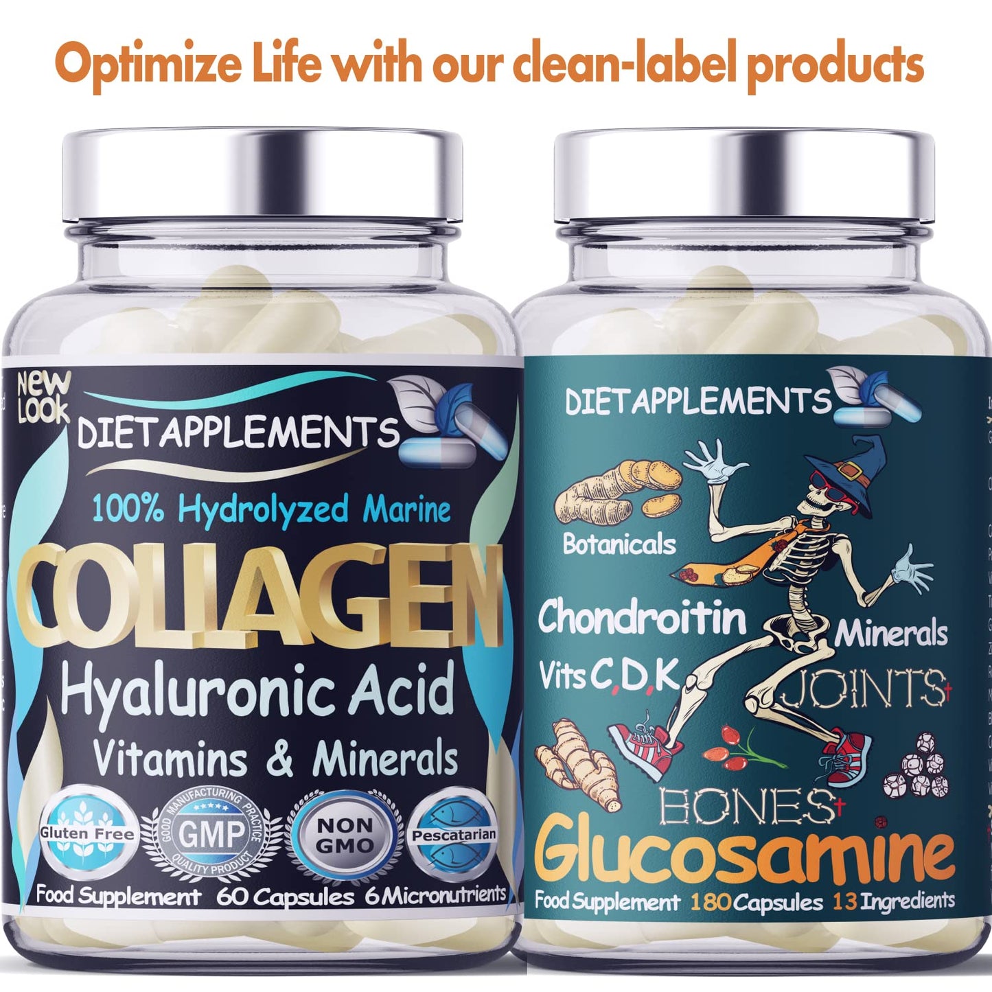 Marine Collagen Type 1&3 1000mg, Hyaluronic Acid 200mg/serving; Vitamin C, Zinc, Copper for Immune System DietapplementsBuy Supplements Australia