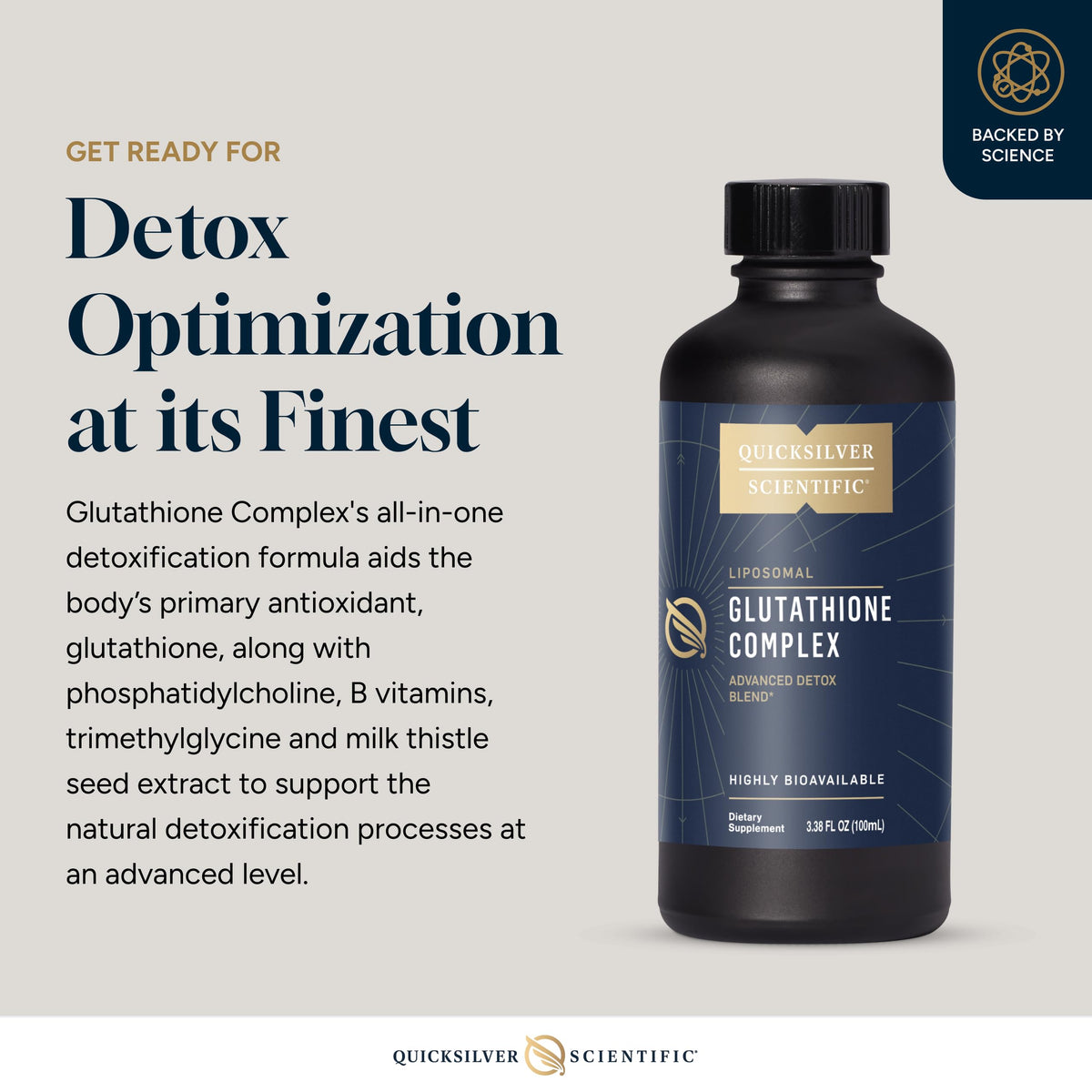 Quicksilver Scientific Glutathione Complex - Superior Absorption Antioxidant Supplement with Liquid Glutathione & Milk Thistle - Vitamin B Complex - Supplement for Daily Use (3.38 fl oz) Quicksilver ScientificBuy Supplements Australia