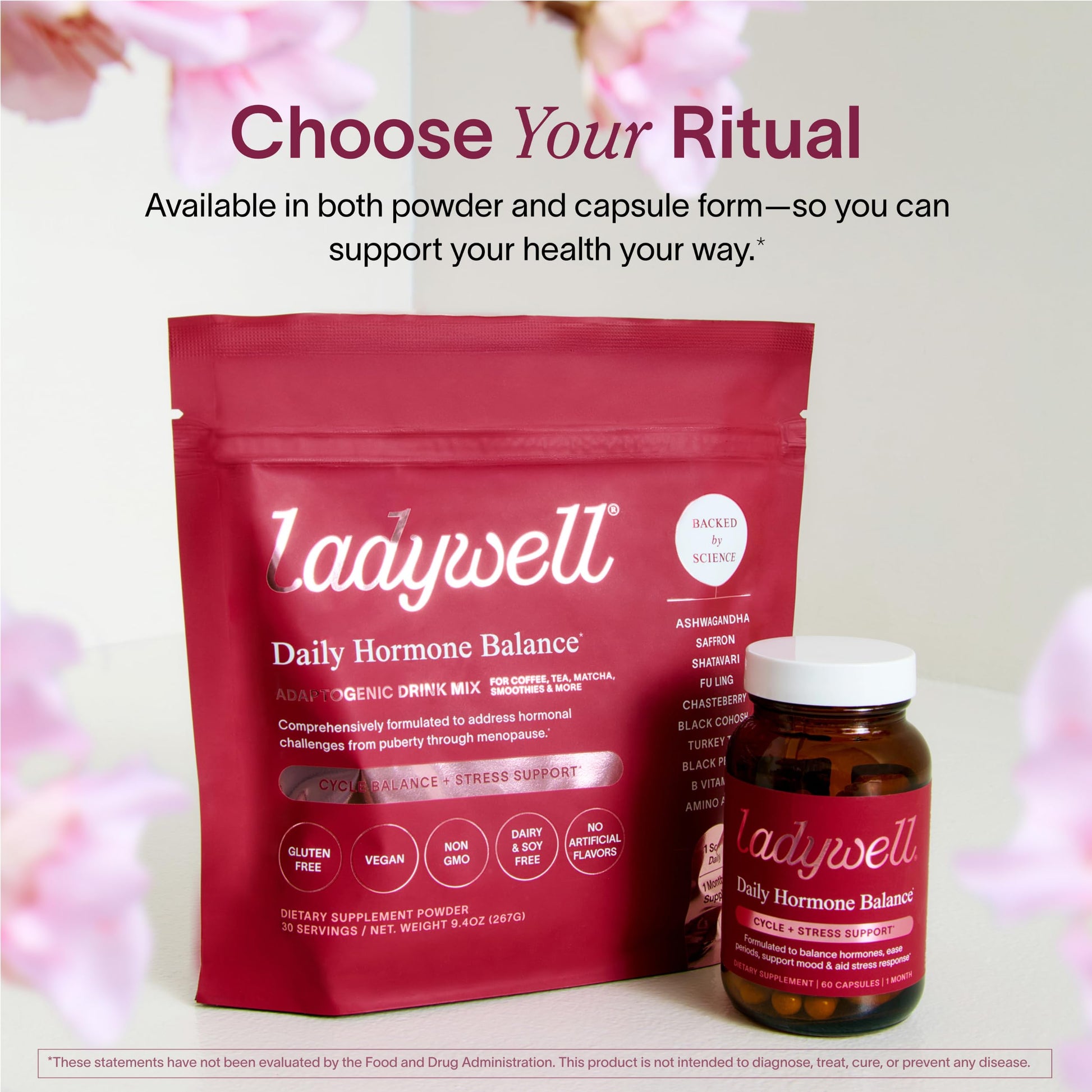 Ladywell Daily Hormone Balance Capsules | Natural Cycle Support for Women | Supports Mood, Bloating, Cramps, Skin Health & Cravings | with Chasteberry, B Vitamins, Ashwagandha, Saffron & More | 60 Ct LadywellBuy Supplements Australia
