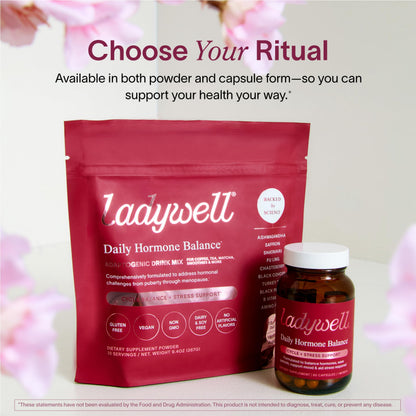 Ladywell Daily Hormone Balance Capsules | Natural Cycle Support for Women | Supports Mood, Bloating, Cramps, Skin Health & Cravings | with Chasteberry, B Vitamins, Ashwagandha, Saffron & More | 60 Ct LadywellBuy Supplements Australia