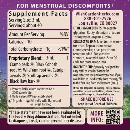 WishGarden Herbs Cramp Release - Natural Herbal Menstrual Cramp Relief Supplement with Cramp Bark, Fast-Acting Tincture Soothes Period Cramps, Supports a Healthy Hormone Cycle, Mood & Relaxation, 4oz WishGardenBuy Supplements Australia