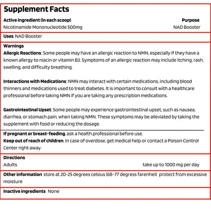 Probase Nutrition Longevity Pure NMN Powder 40 Grams - Ultra-Pure, Fully Stabilized, Pharmaceutical Grade NMN to Boost NAD+, Nicotinamide Mononucleotide Powder Supplement Probase NutritionBuy Supplements Australia