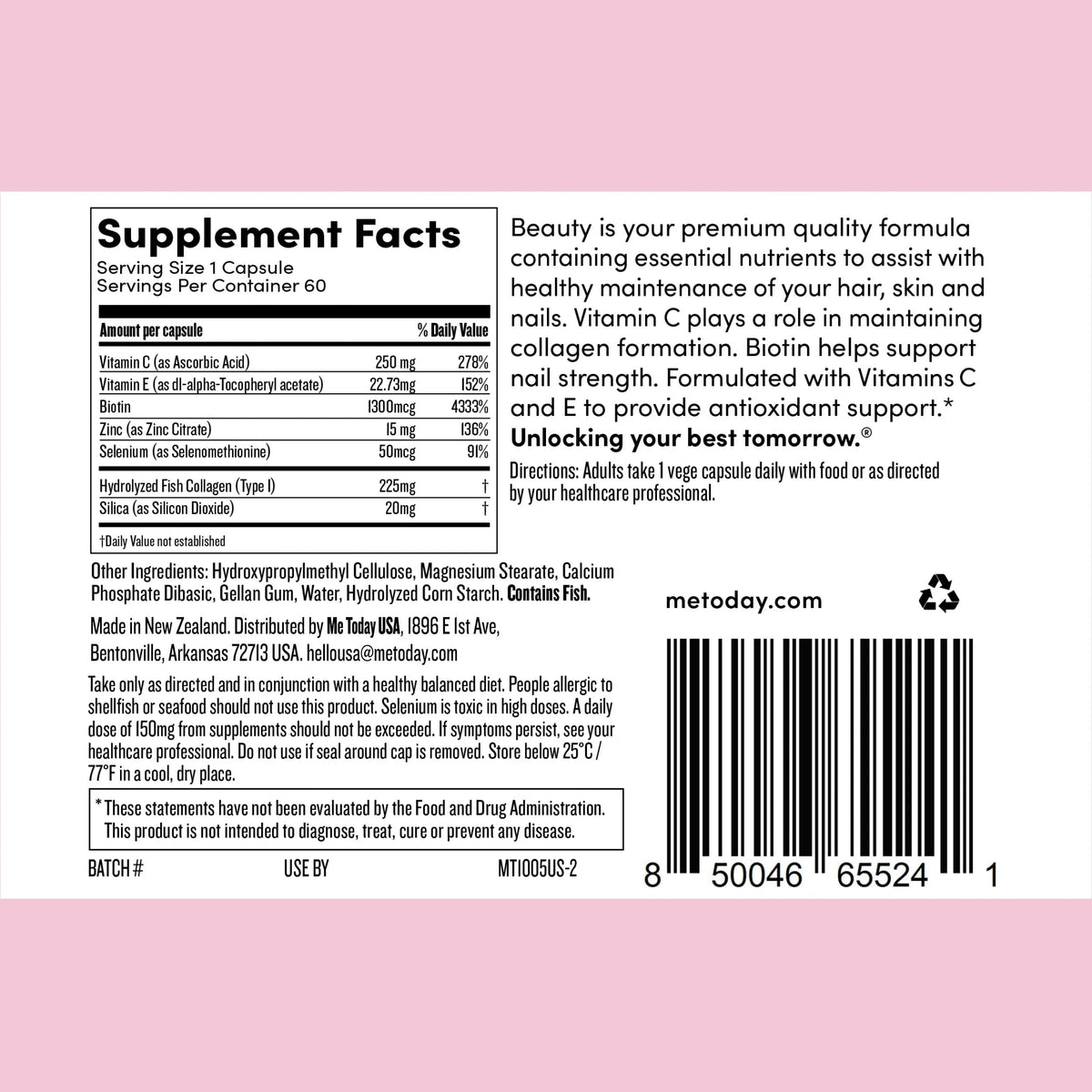 me today Beauty Supplement Hair, Skin and Nails, Vitamins for Women and Men – with Biotin, Collagen, Vitamin C me todayBuy Supplements Australia
