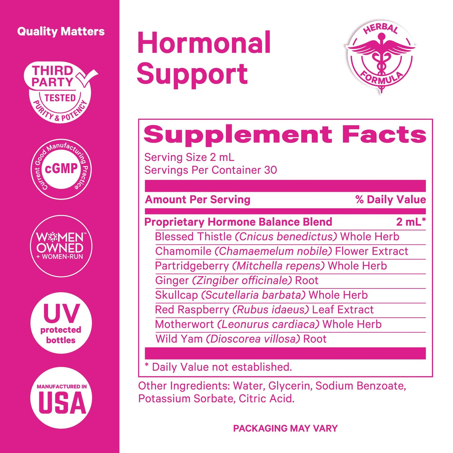 Pink Stork Hormone Balance Drops for Women - Supports Hormonal Health, PMS, Perimenopause & Mood, with Red Raspberry Leaf & Wild Yam - Liquid Supplement - Vegan, 2oz, 30 Servings Pink StorkBuy Supplements Australia