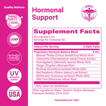 Pink Stork Hormone Balance Drops for Women - Supports Hormonal Health, PMS, Perimenopause & Mood, with Red Raspberry Leaf & Wild Yam - Liquid Supplement - Vegan, 2oz, 30 Servings Pink StorkBuy Supplements Australia