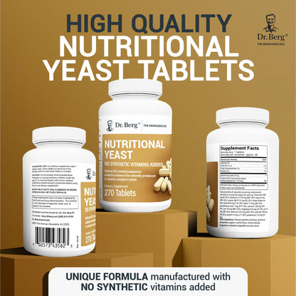 Dr. Berg Nutritional Yeast Tablets – Natural B12 Added - All 8 B Vitamin Complex – Organic Dr. Berg NutritionalsBuy Supplements Australia