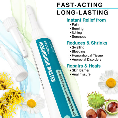 Ebanel 4% Lidocaine Hemorrhoid Treatment Ointment with Phenylephrine, Witch Hazel, Vitamin B6, Zinc Oxide, Frankincense, External and Internal Hemorrhoids Treatment Burn Itch Pain Relief Anal Cream EbanelBuy Supplements Australia