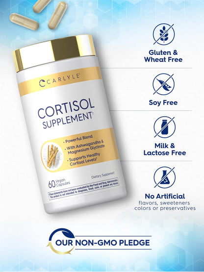 Carlyle Cortisol Supplement | 60 Vegan Capsules | Ashwagandha & Magnesium Complex | Non-GMO, Gluten Free CarlyleBuy Supplements Australia