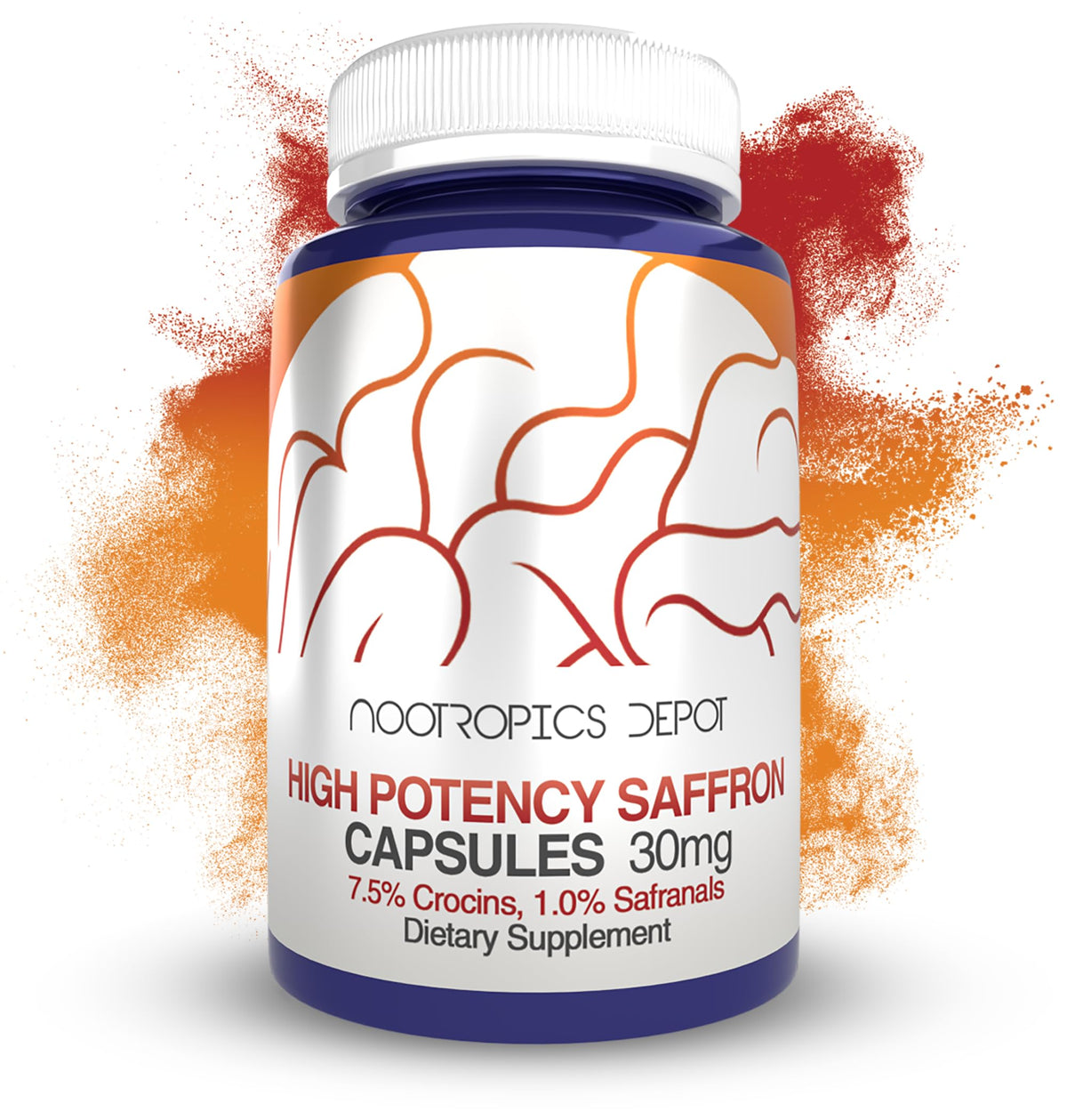 Nootropics Depot High Potency Saffron Extract Capsules | 30mg | Minimum 7.5% Crocins and 1% Safranals | Crocus sativus | 60 ct Nootropics DepotBuy Supplements Australia