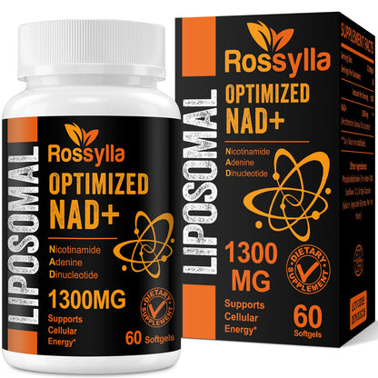 Rossylla 1300 MG Liposomal NAD+ Supplement | Highest Absorption | Purest NAD Supplemet to Boost NAD+ Effetively | Boosting NAD+ Supplement for Aging Defese, Cellular Energy, Longevity | 120 Count RossyllaBuy Supplements Australia