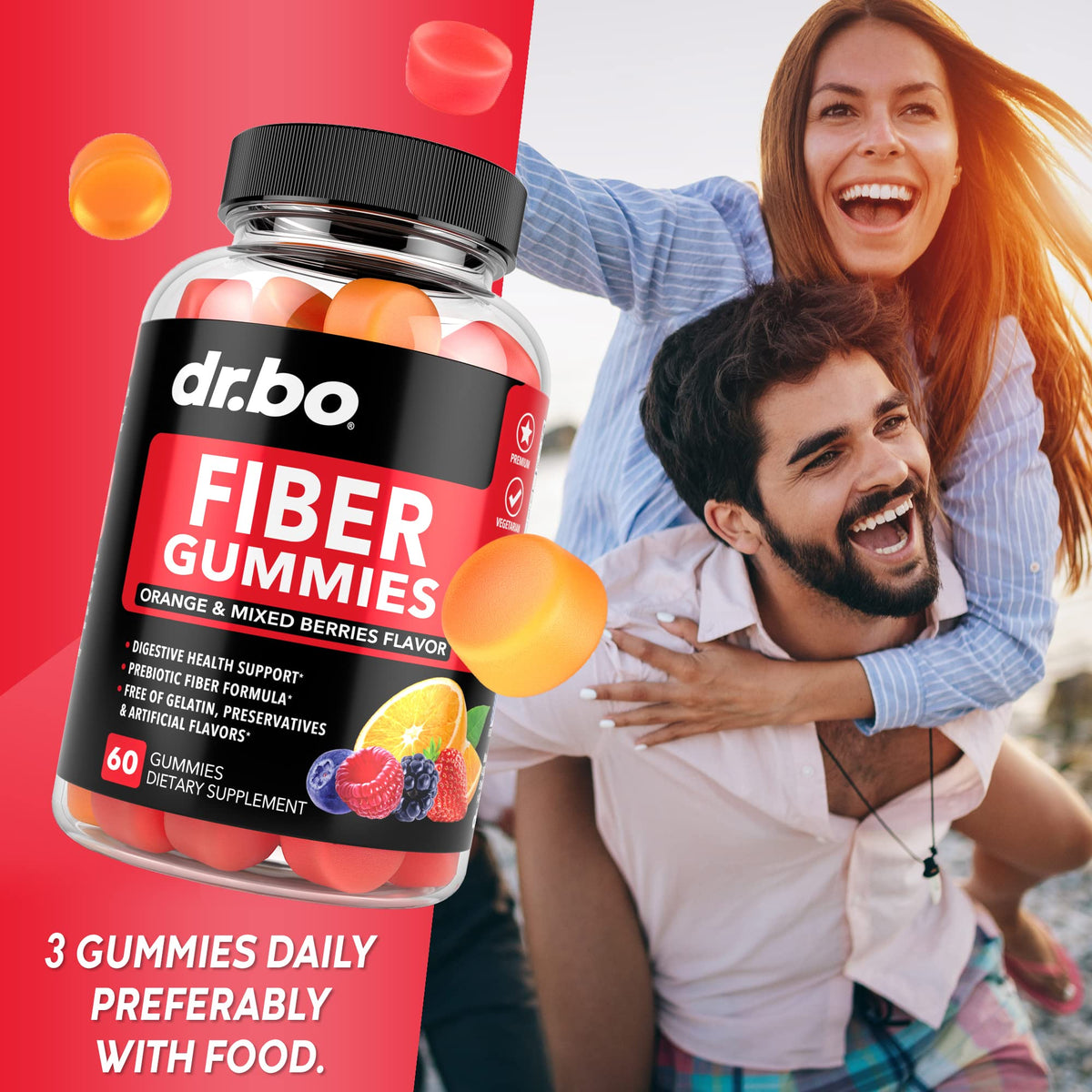 Fiber Gummies for Adults & Kids - Tasty Gummy Prebiotic Fiber Supplement for Max Digest DR. BOBuy Supplements Australia