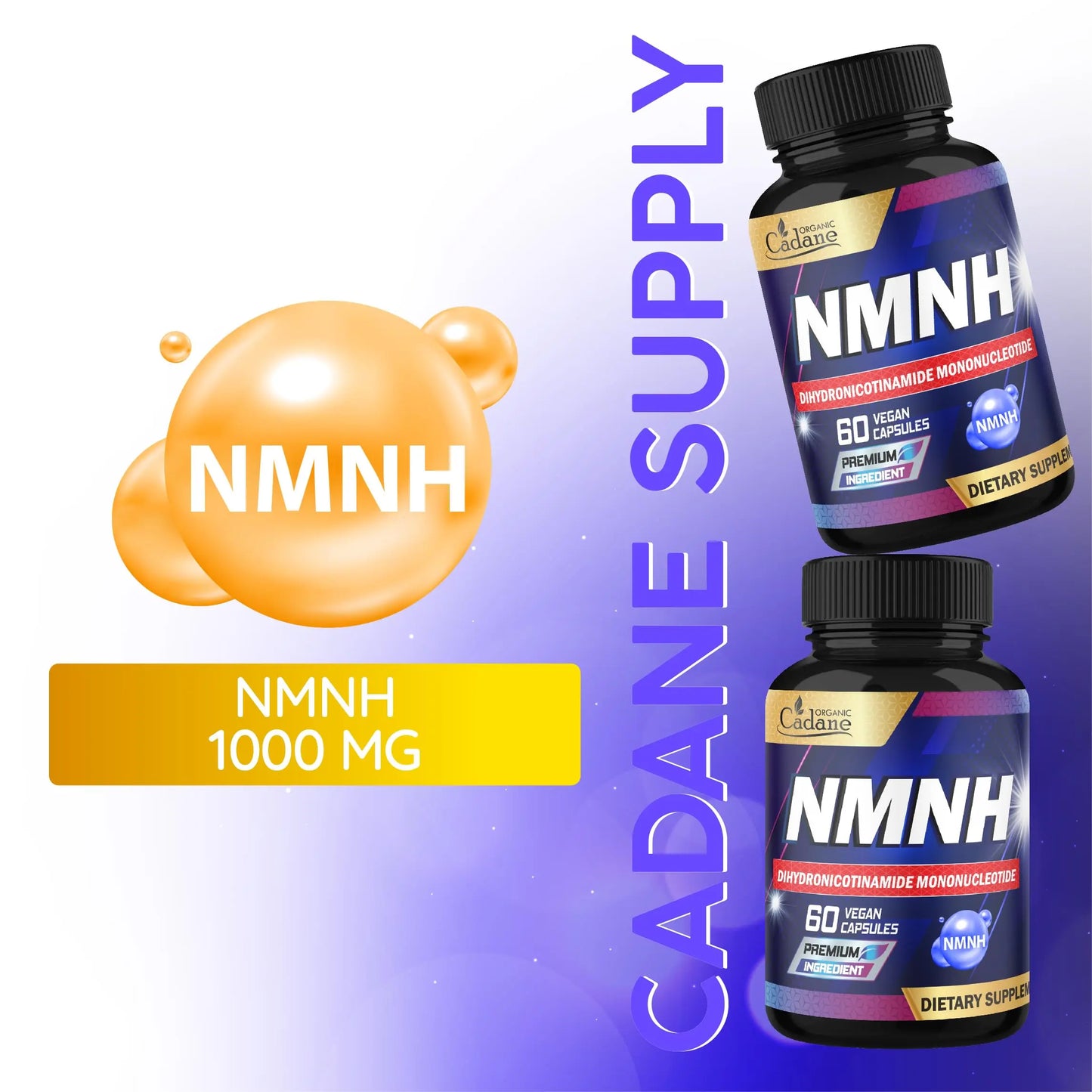Cadane NMNH Supplement | Support Energy & Healthy Aging | Dihydronicotinamide Mononucleotide | Non-GMO – 60 Capsules – 30-Day Organic CadaneBuy Supplements Australia