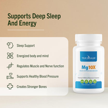 True Cellular Formulas Mg10X Multi-System Magnesium | Supplement to Support Sleep - 60 Capsules | Enhanced Sleep, Immune System & Metabolic Support | Includes Magnesium Glycinate, Citrate and More True Cellular FormulasBuy Supplements Australia