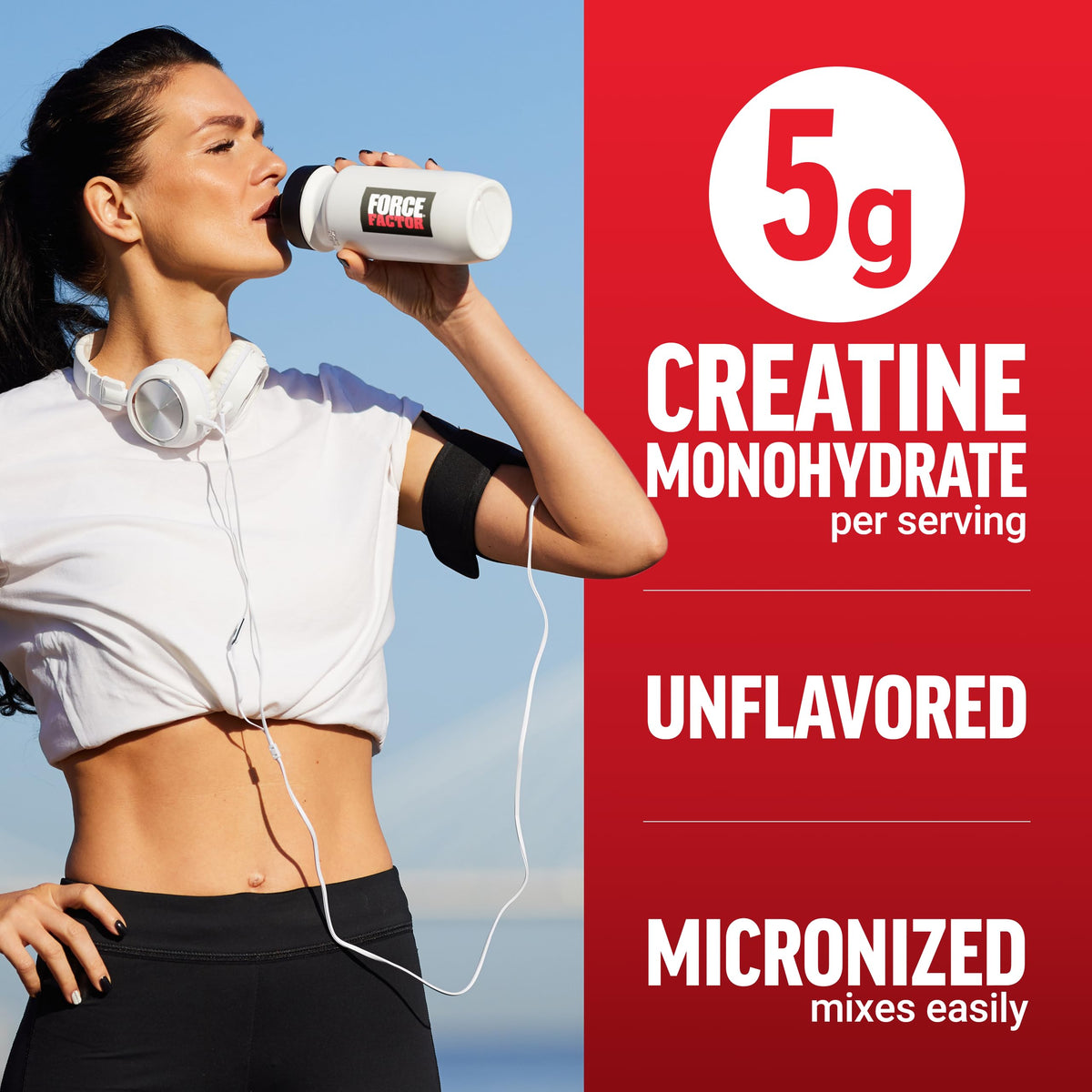 Force Factor Creatine Monohydrate Powder, 5g Micronized Dose to Support Muscle Growth, Strength, Recovery, Cognitive Health & Memory, Unflavored, 200 Servings Force FactorBuy Supplements Australia