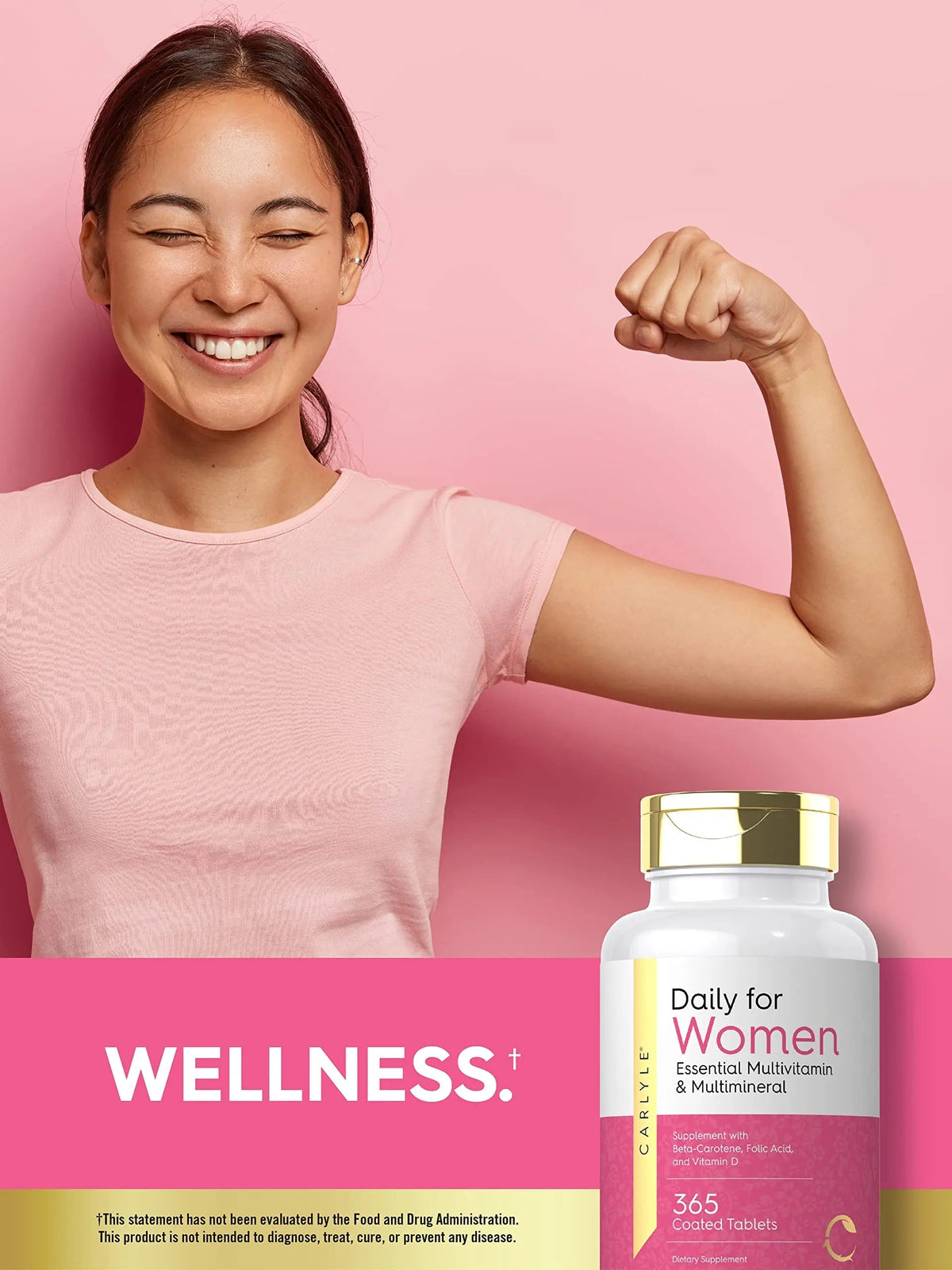 Carlyle Women's Daily Multivitamin and Multimineral Supplement | 365 Tablets | Beta-Carotene, Folic Acid and Vitamin D | Non-GMO, Gluten Free Pills CarlyleBuy Supplements Australia