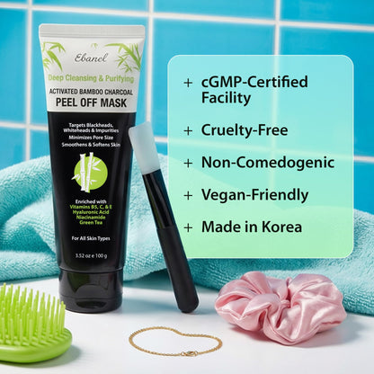 Ebanel Charcoal Peel Off Face Mask Applicator Set, Deep Pore Cleansing Minimizer Blackhead Remover with Niacinamide, Hyaluronic Acid, Vitamin C, Green Tea, Deep Cleanse Black Masks Peel Off Gel Mask Ebanel buy supplements Au