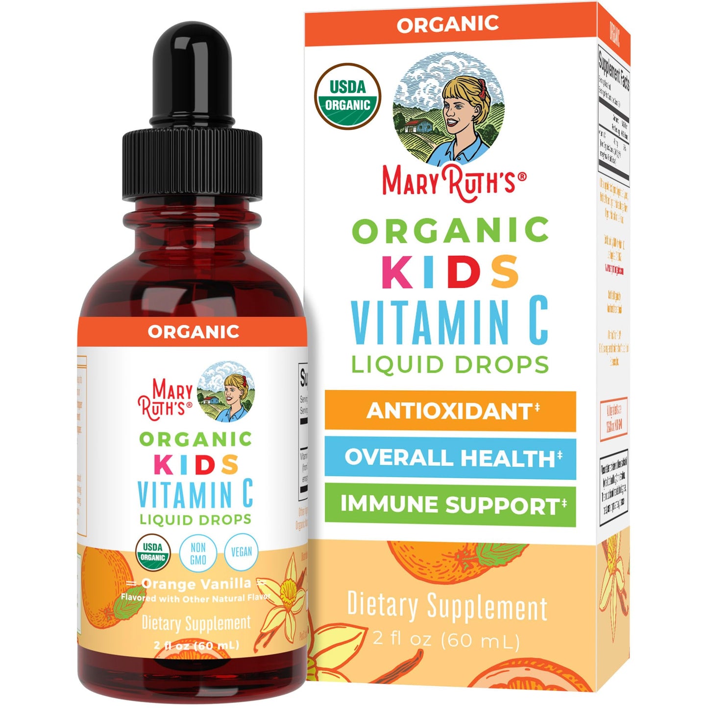 MaryRuth Organics USDA Kids Vitamin C Drops | Vegan Immune Support Supplement for Ages 4-13 | Immune Support & Overall Health | Vitamin C from Organic Acerola Fruit Extract | 2oz MARYRUTH'SBuy Supplements Australia