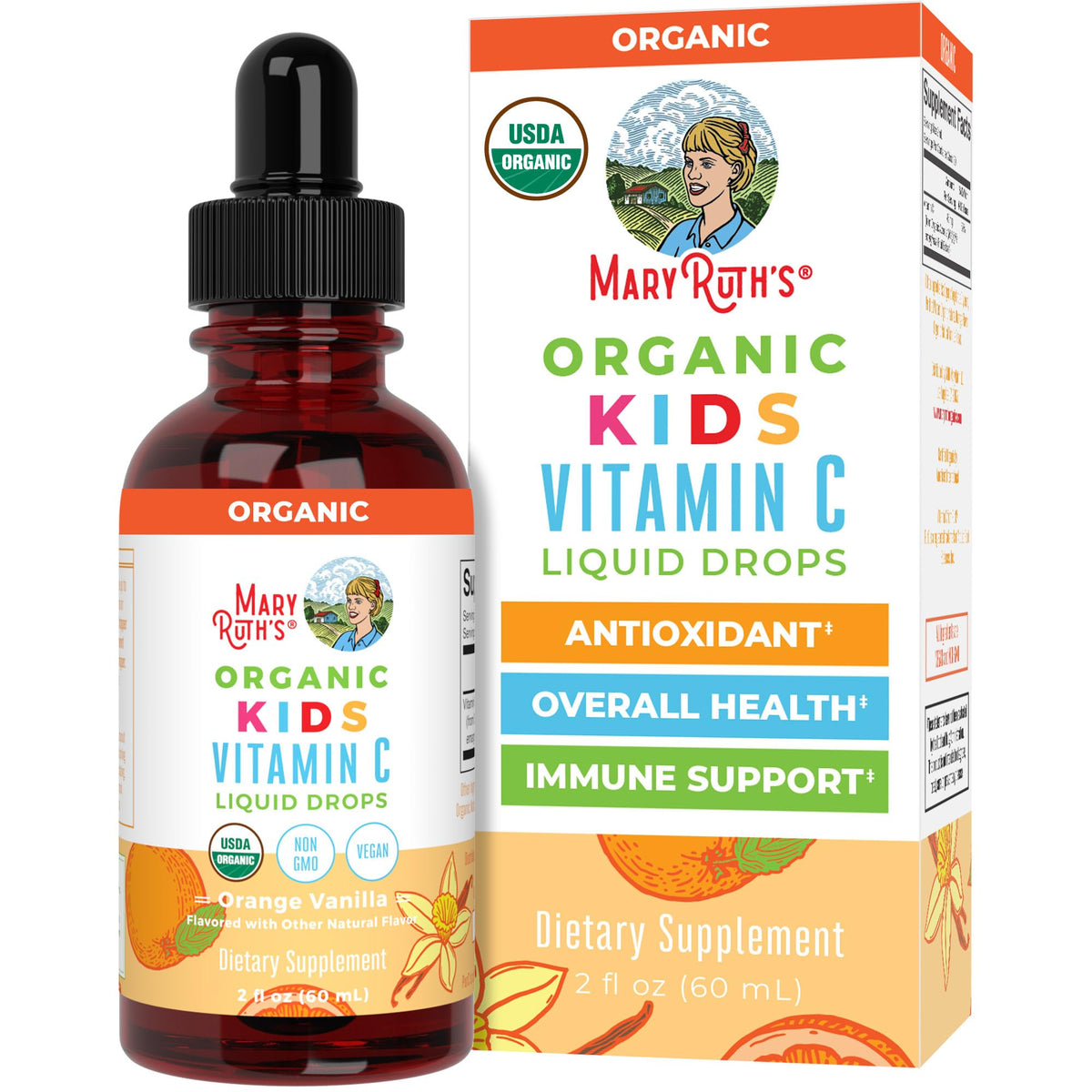 MaryRuth Organics USDA Kids Vitamin C Drops | Vegan Immune Support Supplement for Ages 4-13 | Immune Support & Overall Health | Vitamin C from Organic Acerola Fruit Extract | 2oz MARYRUTH'SBuy Supplements Australia