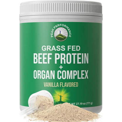 Grass Fed Beef Protein Powder + Organ Complex. Lactose Free Great Tasting Beef Protein Isolate. Animal Based Non Dairy No Whey Paleo Carnivore Supplement for Muscle Building. Vanilla Flavor Peak PerformanceBuy Supplements Australia