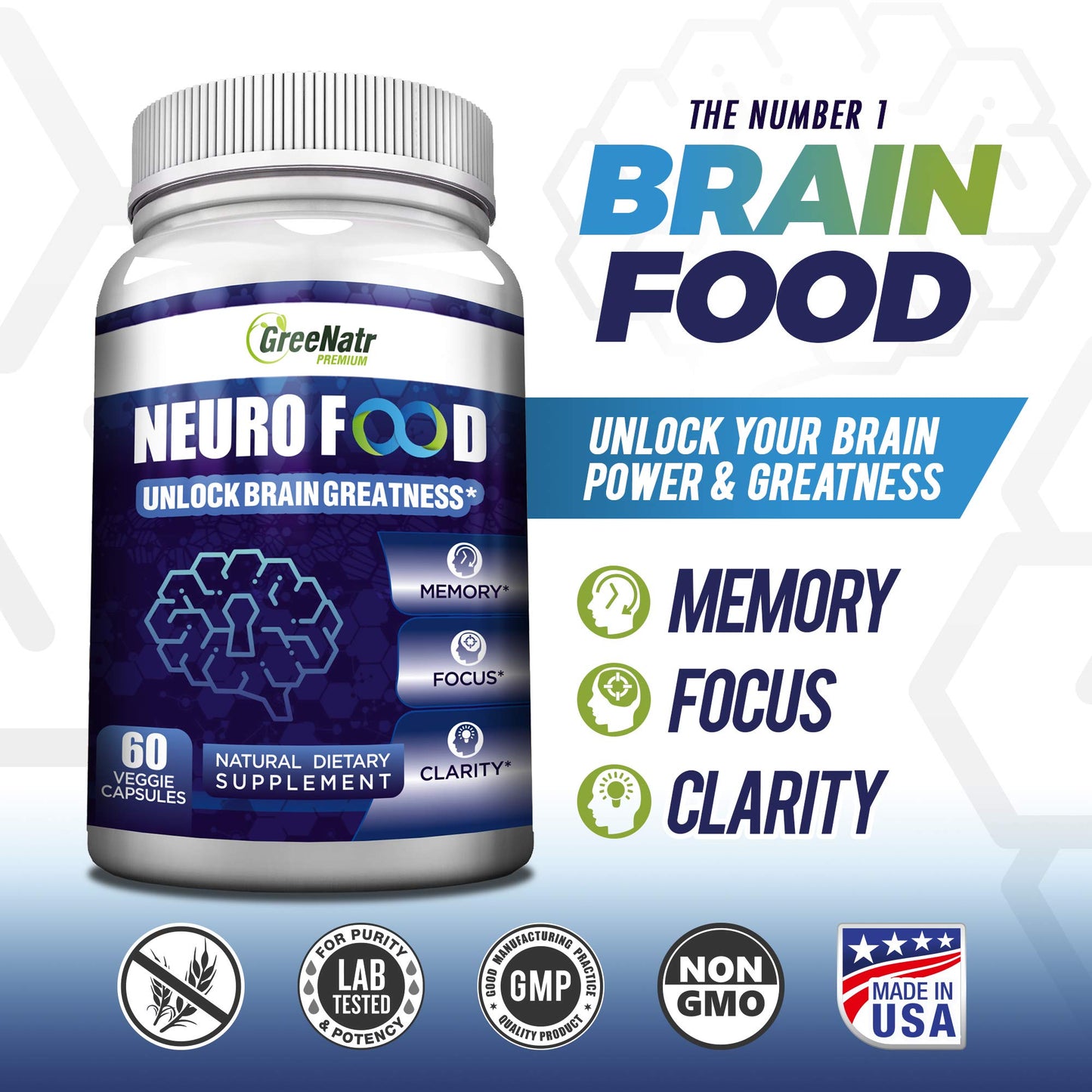 GreeNatr Brain Supplement with B12 Vitamin for Enhanced Memory, Energy, Focus, and Clarity GreeNatrBuy Supplements Australia