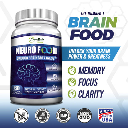 GreeNatr Brain Supplement with B12 Vitamin for Enhanced Memory, Energy, Focus, and Clarity GreeNatrBuy Supplements Australia