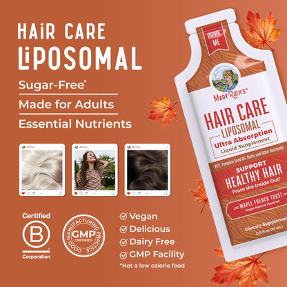 MaryRuth Organics Hair Growth Vitamins, Sugar & Gluten Free, Liquid Hair Vitamins with Vitamin D3, Vitamin E Biotin Hyaluronic Acid, Selenium for Hair & Skin Care Vegan, Non-GMO, 14-0.5 Fl Oz Pouches MARYRUTH'SBuy Supplements Australia