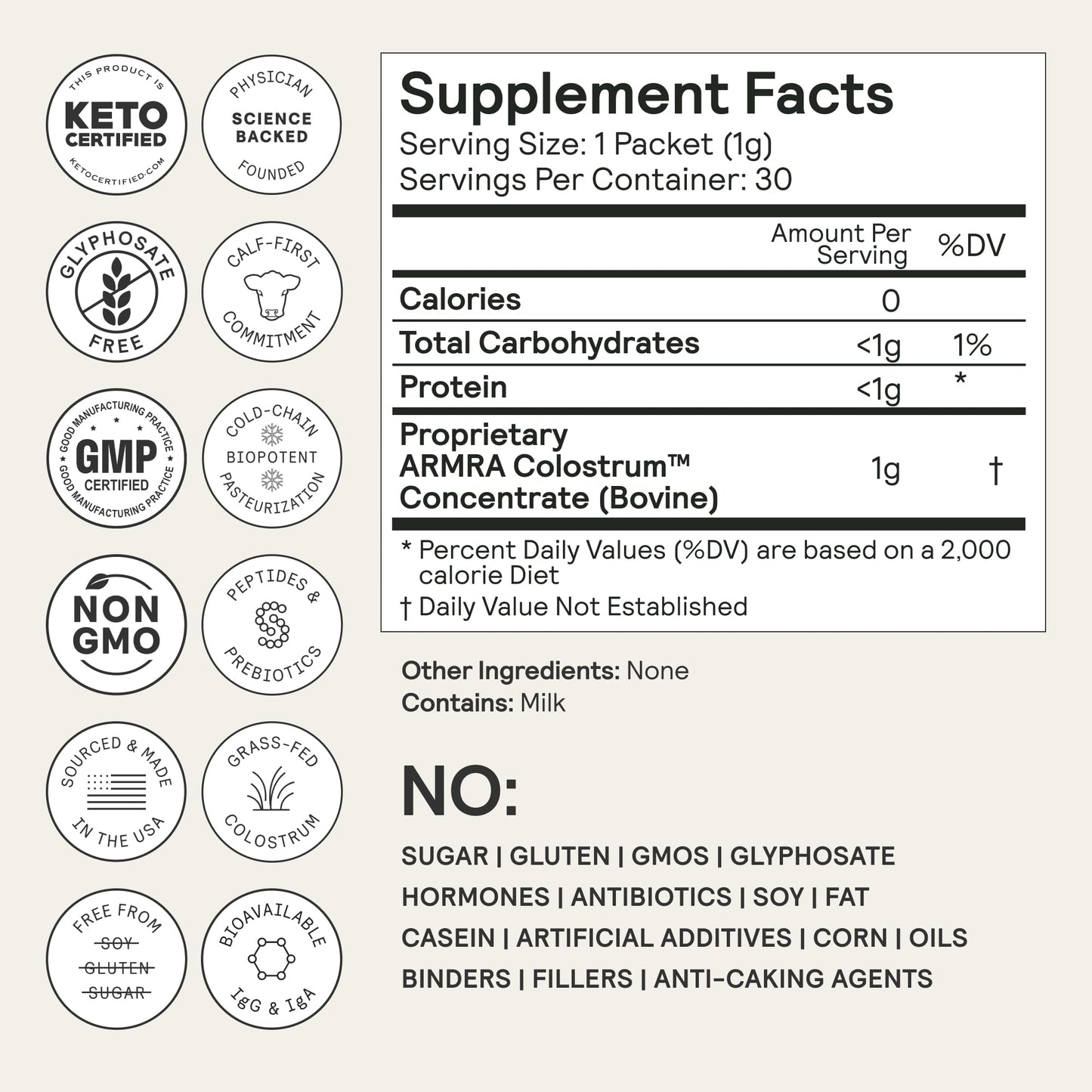 ARMRA Colostrum™ Premium Powder, Grass Fed, Gut Health Bloating Immunity Skin & Hair, Contains 400+ Bioactive Nutrients, Keto, Gluten & Fat Free (Unflavored Bundle | 150 Servings) ARMRABuy Supplements Australia