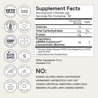 ARMRA Colostrum™ Premium Powder, Grass Fed, Gut Health Bloating Immunity Skin & Hair, Contains 400+ Bioactive Nutrients, Keto, Gluten & Fat Free (Unflavored Bundle | 150 Servings) ARMRABuy Supplements Australia