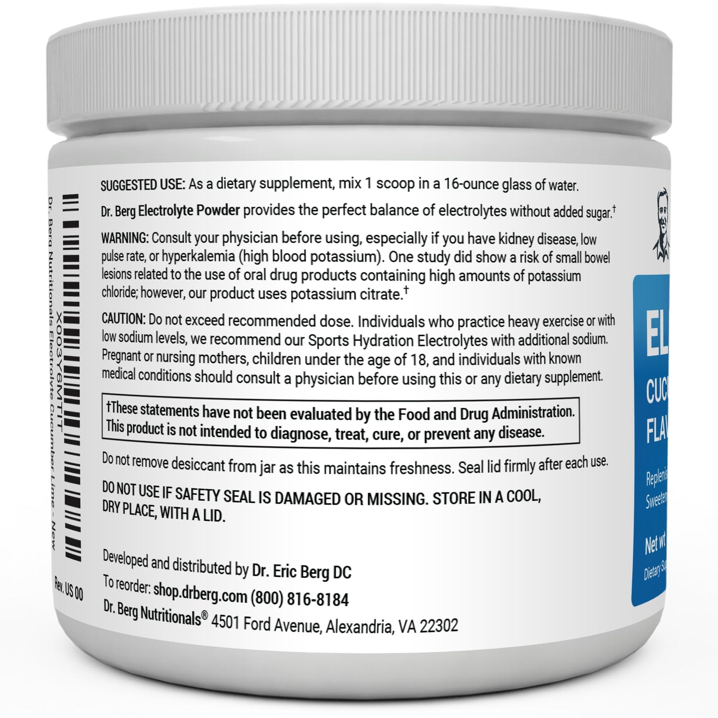 Dr. Berg Hydration Keto Electrolyte Powder - Enhanced w/ 1,000mg of Potassium & Real Dr. Berg NutritionalsBuy Supplements Australia