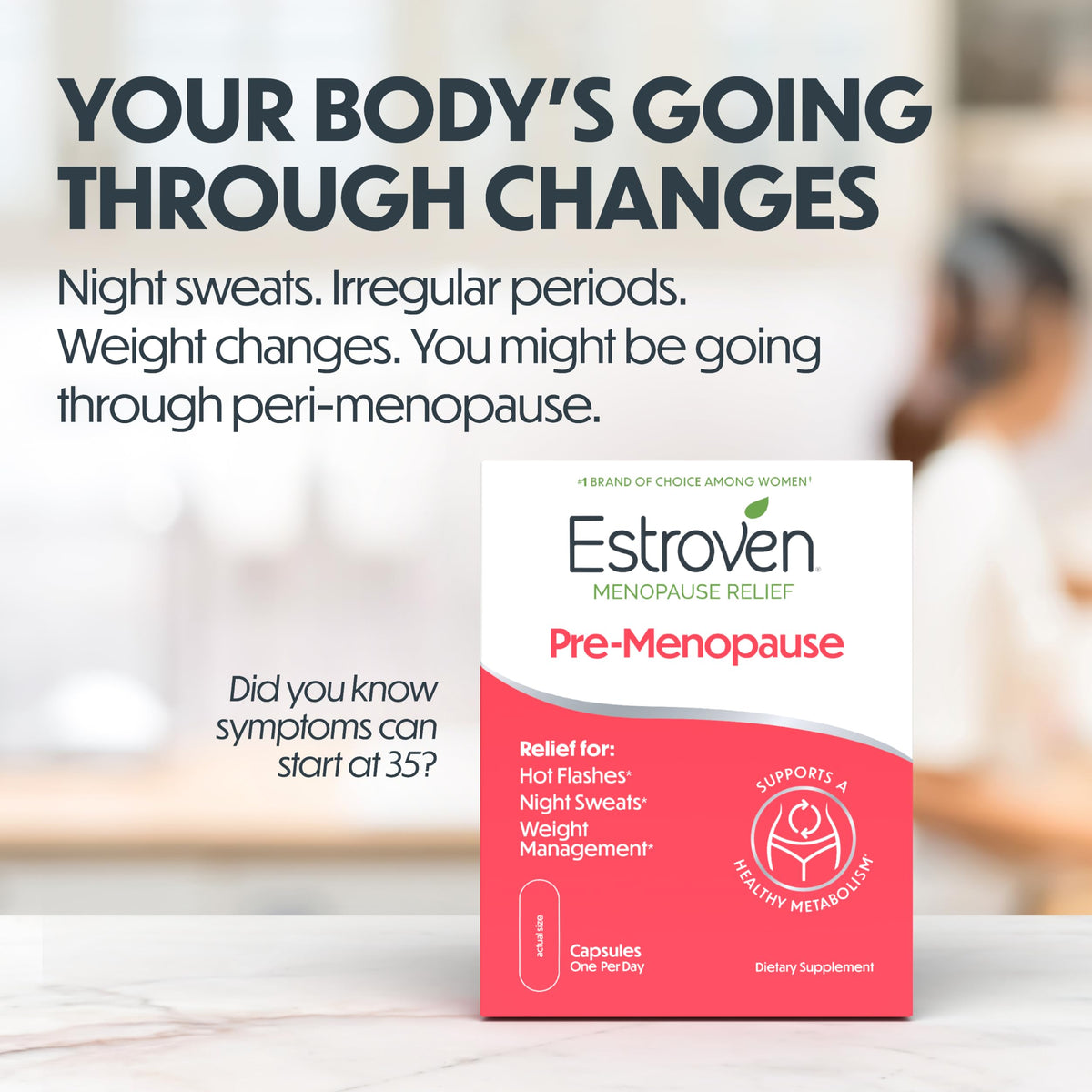 Estroven Pre-Menopause Relief, 30 Ct., Clinically Proven Ingredients, Provides Menopause Relief plus Night Sweats & Hot Flash Relief, Drug-Free or Estrogen Free EstrovenBuy Supplements Australia