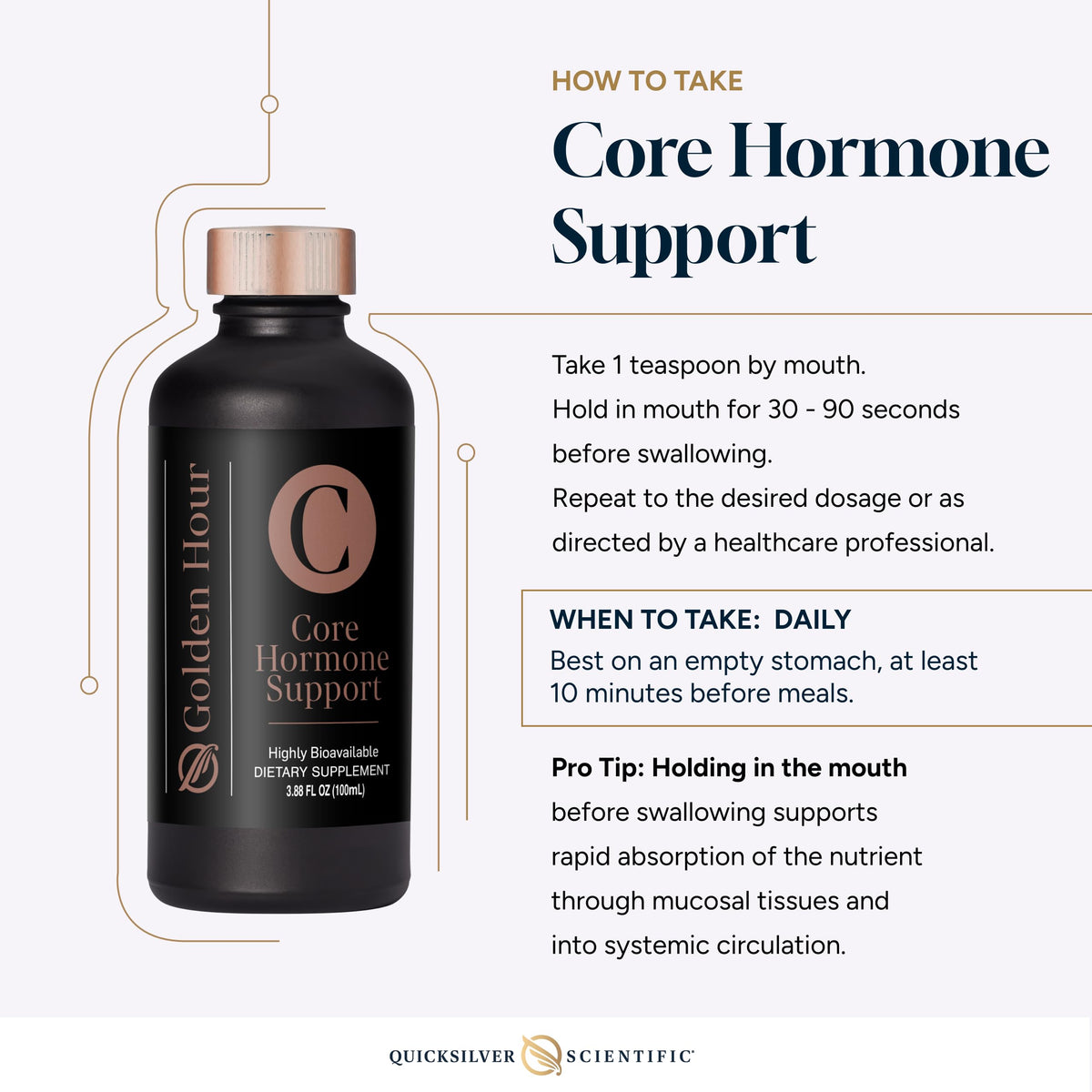 Quicksilver Scientific Core Hormone Support 3.88 fl oz (100ml) Quicksilver ScientificBuy Supplements Australia