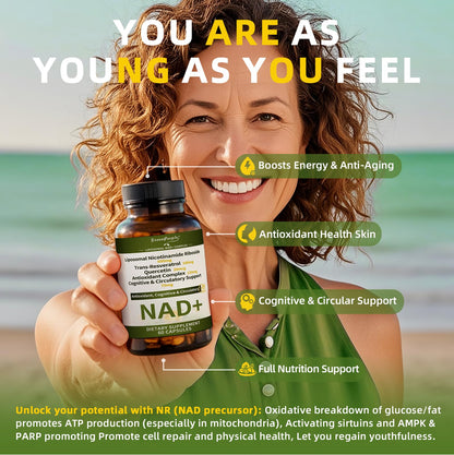 NAD+ Supplement for Women with Resveratrol , 20-in-1 NAD Plus Supplement with Liposomal Nicotinamide Riboside Boost NAD+ Levels for Cell Repair Energy, Antioxidant,Focus - 60 Vegan Capsules GREENPEOPLEBuy Supplements Australia