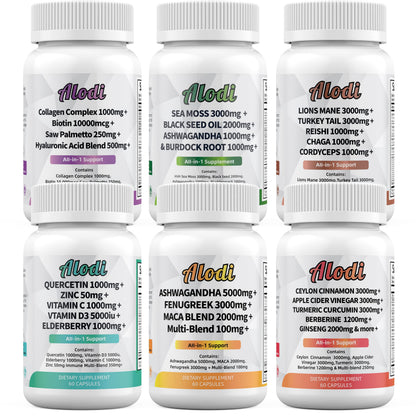 Sea Moss 3000mg Black Seed Oil 2000mg Ashwagandha 1000mg Turmeric 1000mg AlodiBuy Supplements Australia