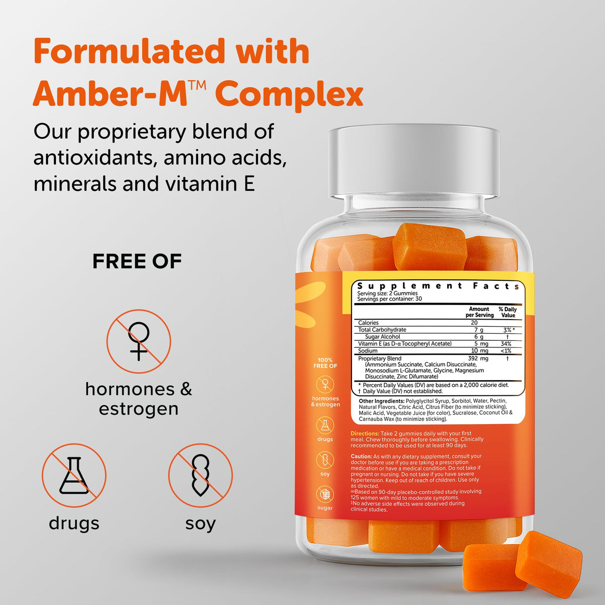 Amberen Menopause Supplement for Women, 60 Gummies, Clinically Proven, Helps Support Hormone Balance, Helps Relieve 12 Menopause Symptoms: Hot Flashes, Night Sweats, Mood Swings and More AmberenBuy Supplements Australia