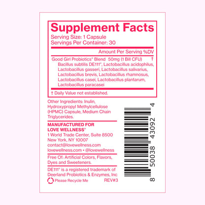 Love Wellness Good Girl Probiotics and Healthy V Vitamin | Womens Wellness Duo | Womens Probiotics Supplements for pH Balance and Vaginal Health Love WellnessBuy Supplements Australia