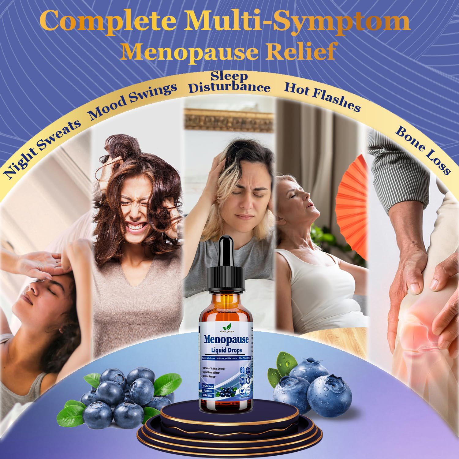 Menopause Supplements Liquid Drops, 8-in-1 Menopause Vitamin w. Black Cohosh, Ashwagandha, D3 B6 Multivitamin for Hot Flash, Night Sweats, Hormone Balance & Mood Support for Women Over 40 Vita PLynxeraBuy Supplements Australia