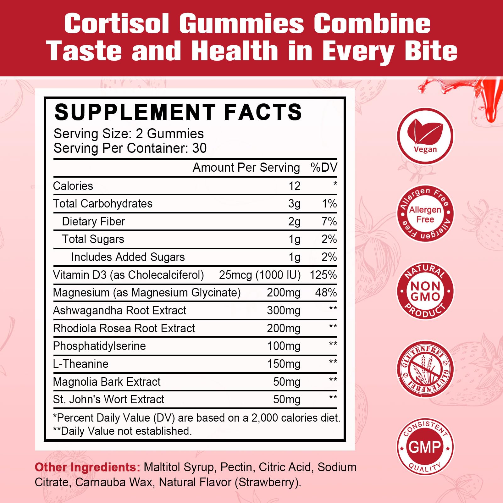 JIANKYTZ Cortisol Gummies for Women with Ashwagandha, Rhodiola Rosea, L-Theanine, Magnesium, Vitamin D3 for Zzz Support, Balanced Cortisol, Vegan, 60 Gummies JIANKYTZBuy Supplements Australia