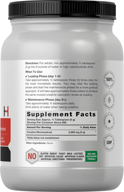 Horbäach Creatine Monohydrate Powder | 2.2lbs (35.2 oz) | Micronized and Unflavored | Vegetarian, Non-GMO, and Gluten Free Supplement HorbäachBuy Supplements Australia