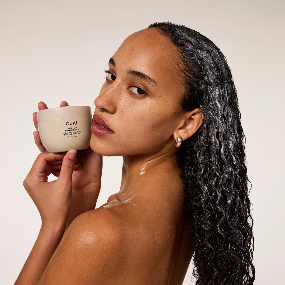 OUAI Thick Hair Mask - Treatment Masque with Almond Oil, Olive Oil, & Hydrolyzed Keratin to Restore Damaged Hair - Phthalate & Paraben Free Masque (3.4 Oz) OUAIBuy Supplements Australia