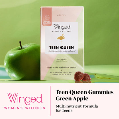 Winged Wellness Multivitamin Gummies for Teen Girls - Teen Vitamins for Mood & Hormonal Health - Vegan Gummy Supplement with Chaste Tree, Lemon Balm, L-Theanine, Probiotics & Biotin - 50 Gummies Winged WellnessBuy Supplements Australia