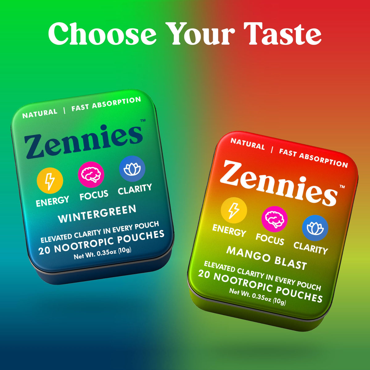 Zennies Caffeine Nootropic Pouches with Alpha GPC, L-Tyrosine & L-Theanine, Lion's Mane, Cordyceps, Reishi - Nicotine Free, No Sugar or Artificial Sweeteners Nootropic Energy Pouches, Wintergreen 1 PK ParroxBuy Supplements Australia