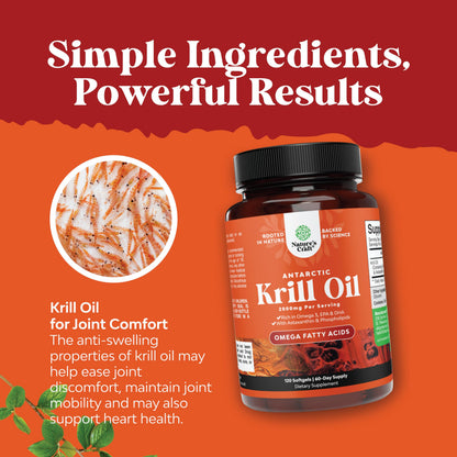 Antarctic Krill Oil 2000mg Softgels Per Serving - Omega 3 Krill Oil Supplement Natures CraftBuy Supplements Australia